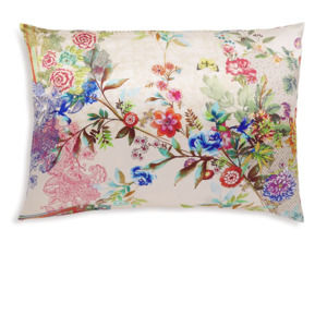 Johnny Was Decklyn Floral Print Silk Pillow Case Zip Home Lounge Red Beige NEW